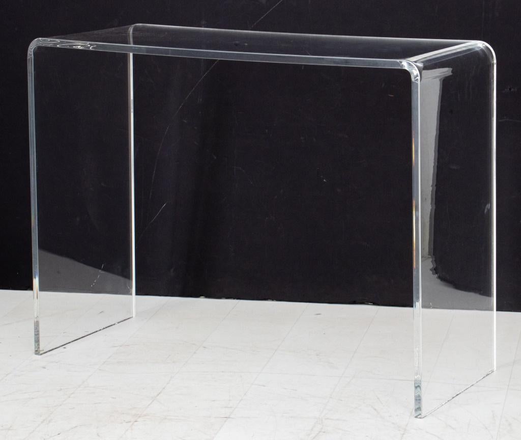 Charles Hollis Jones Style Lucite Waterfall Table In Good Condition For Sale In New York, NY