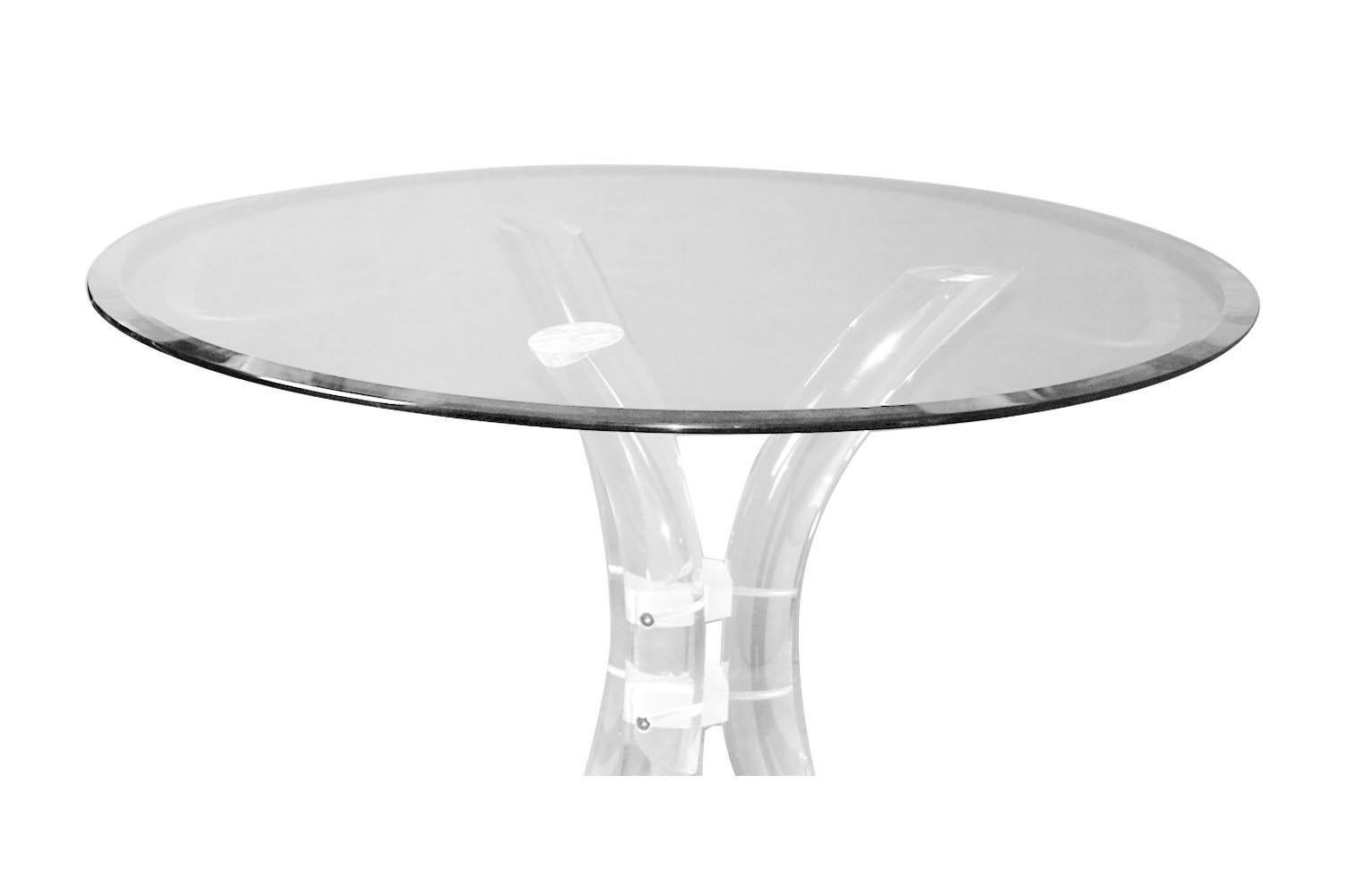 Late 20th Century Charles Hollis Jones Style Midcentury Glass Lucite Dining Table by Hill Mfg.