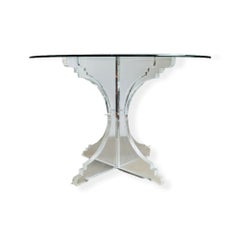 Charles Hollis Jones Style Mid Century Glass Lucite Dining Table