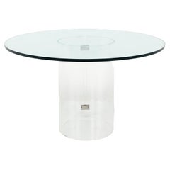 Charles Hollis Jones Style Mid-Century Modern Lucite and Glass Dining Table Charles Hollis Jones Style Mid-Century Modern Lucite and Glass Dining Table