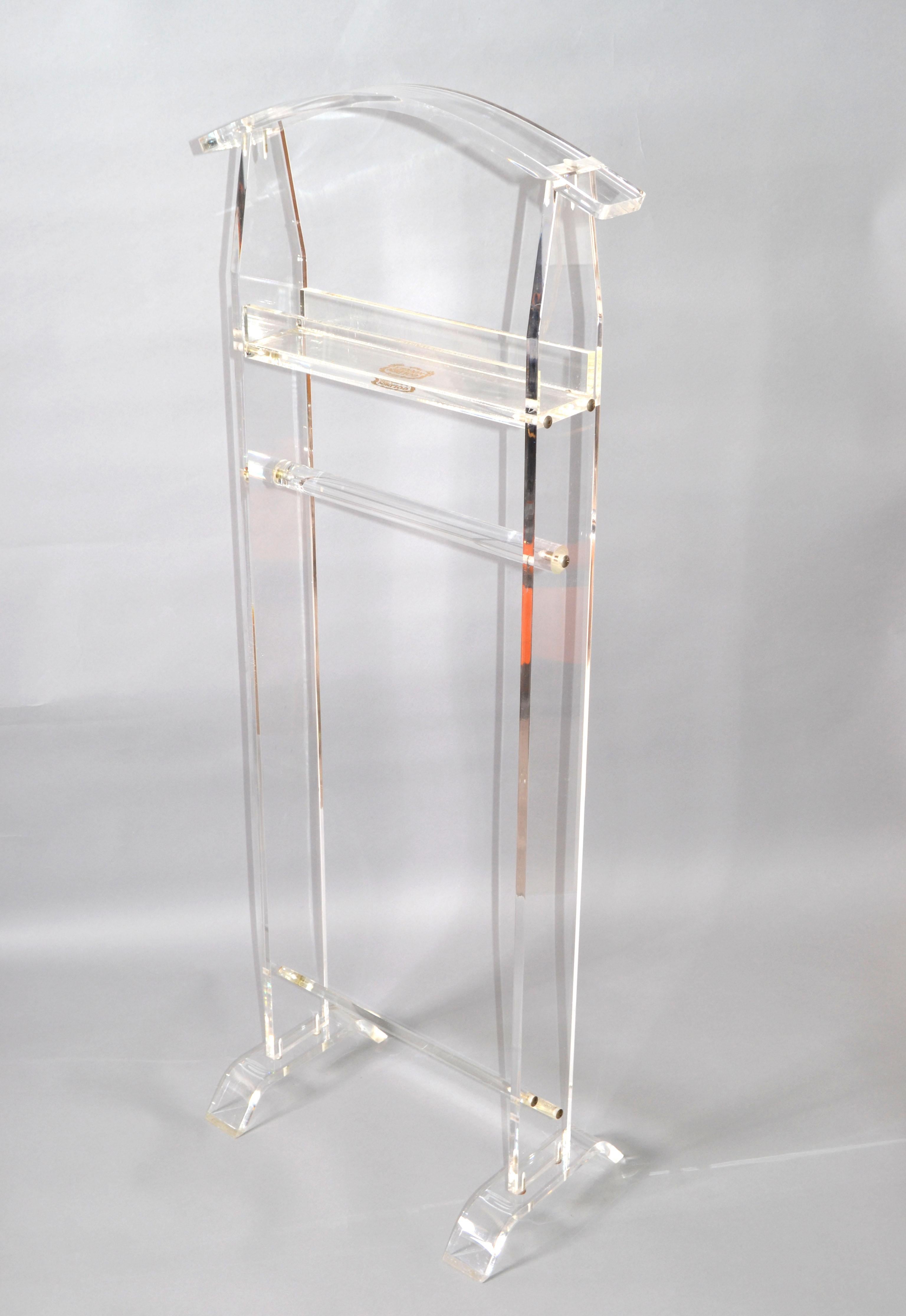 Unique Mid-Century Modern freestanding Lucite coat rack, coat stand, clothes tree from the Golden Nugget Casino.
Useful for coats, jackets, clothes and hats.
Marked. 
 