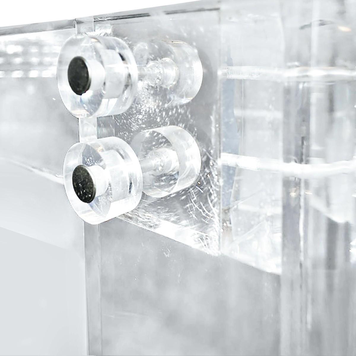 Late 20th Century Charles Hollis Jones Style Mid-Century Modern Lucite & Glass Console Sofa Table