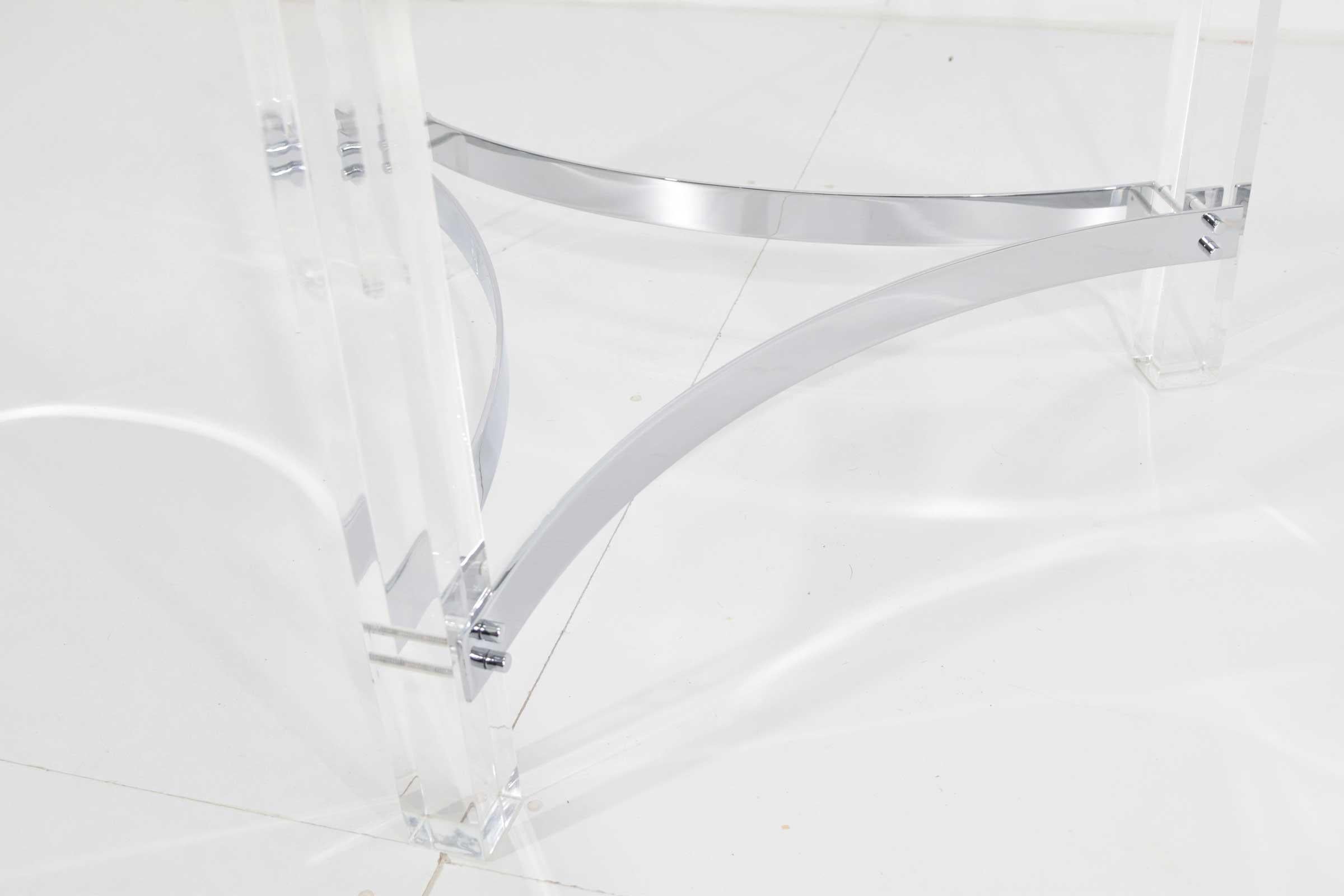 Charles Hollis Jones Table Bases in Chrome and Lucite 3