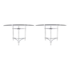 Charles Hollis Jones Table Bases in Chrome and Lucite