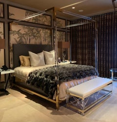 Charles Hollis Jones "Tree of Life" Brass & Lucite Bench, Limited Edition of 11