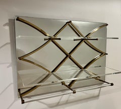 Charles Hollis Jones "Treillage" Mirrored Wall Shelf
