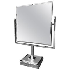 Charles Hollis Jones Vanity Mirror in Polished Chrome and Lucite