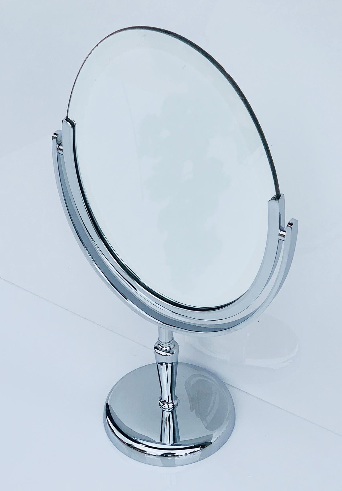 Mid-Century Modern Charles Hollis Jones Vanity Mirror in Polished Nickel For Sale