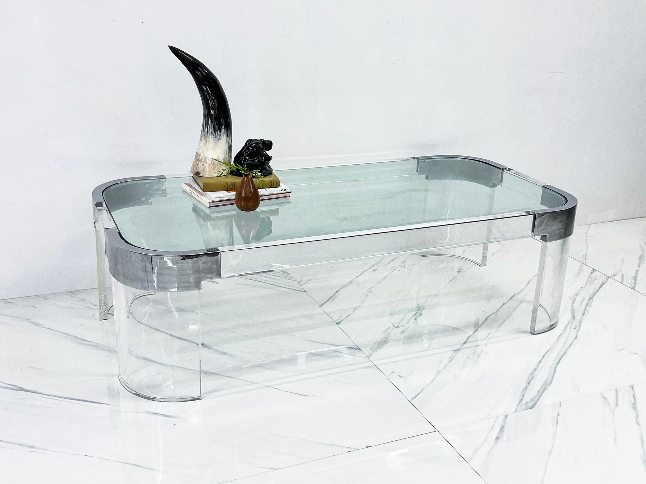 This coffee table is absolutely stunning-- from Charles Hollis Jones' Waterfall line. The Charles Hollis Jones Waterfall line was a collection of furniture designed by Charles Hollis Jones in the 1960's. The Waterfall line is characterized by its