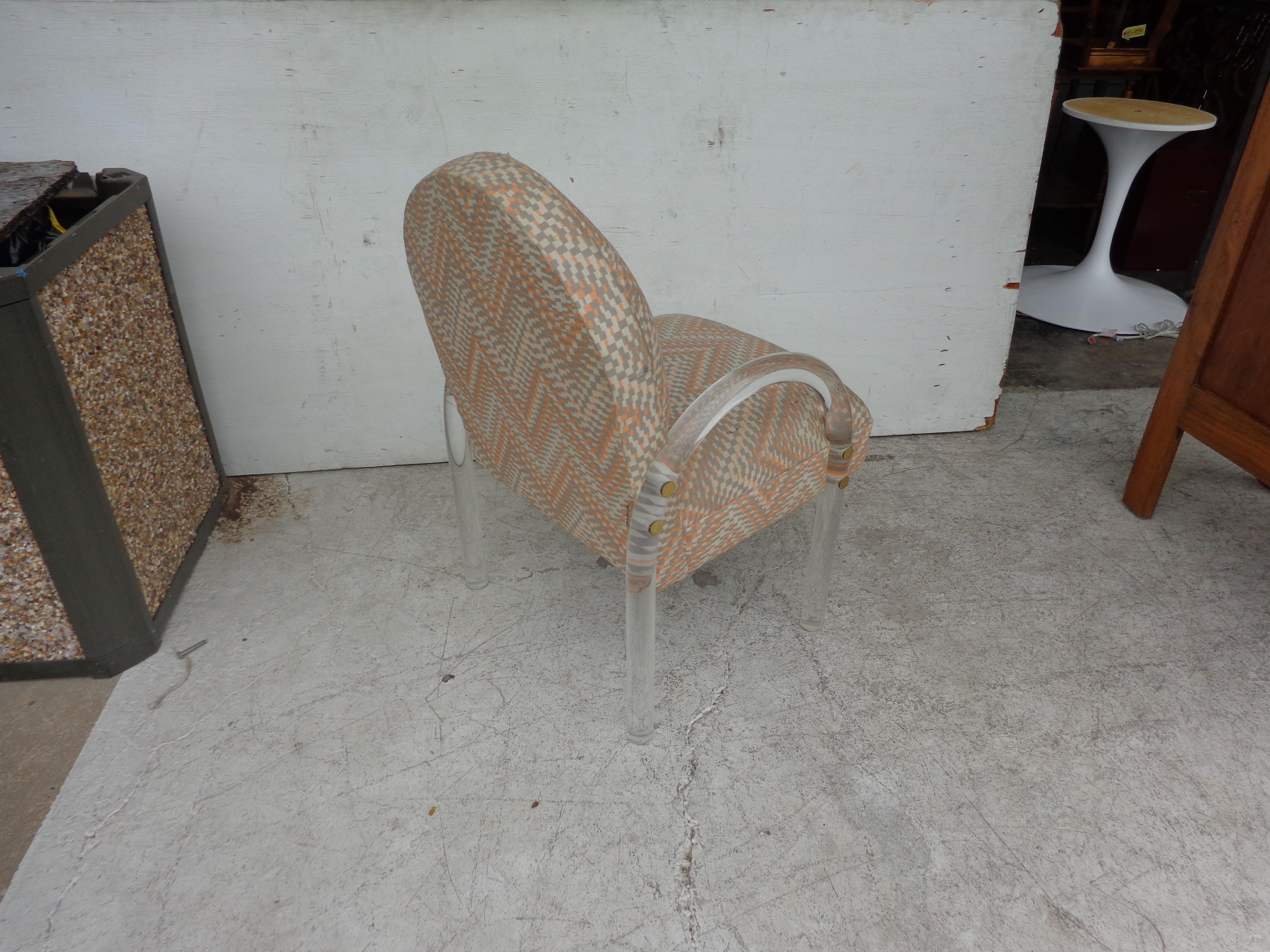 Mid-Century Modern Charles Hollis Jones Waterfall Lucite Chair  For Sale