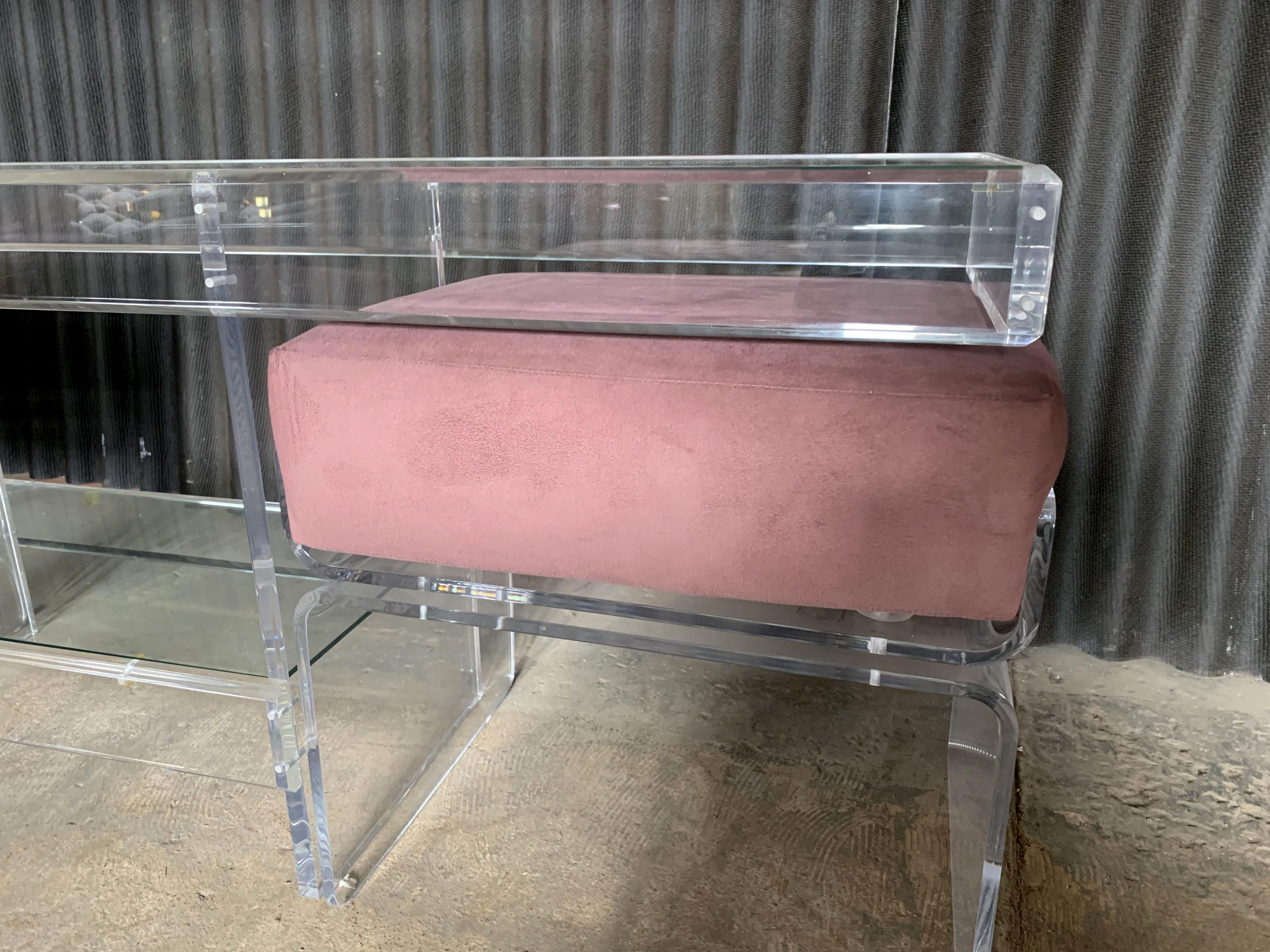Charles Hollis Jones Waterfall Style Console Table with Benches In Good Condition In Southampton, NJ