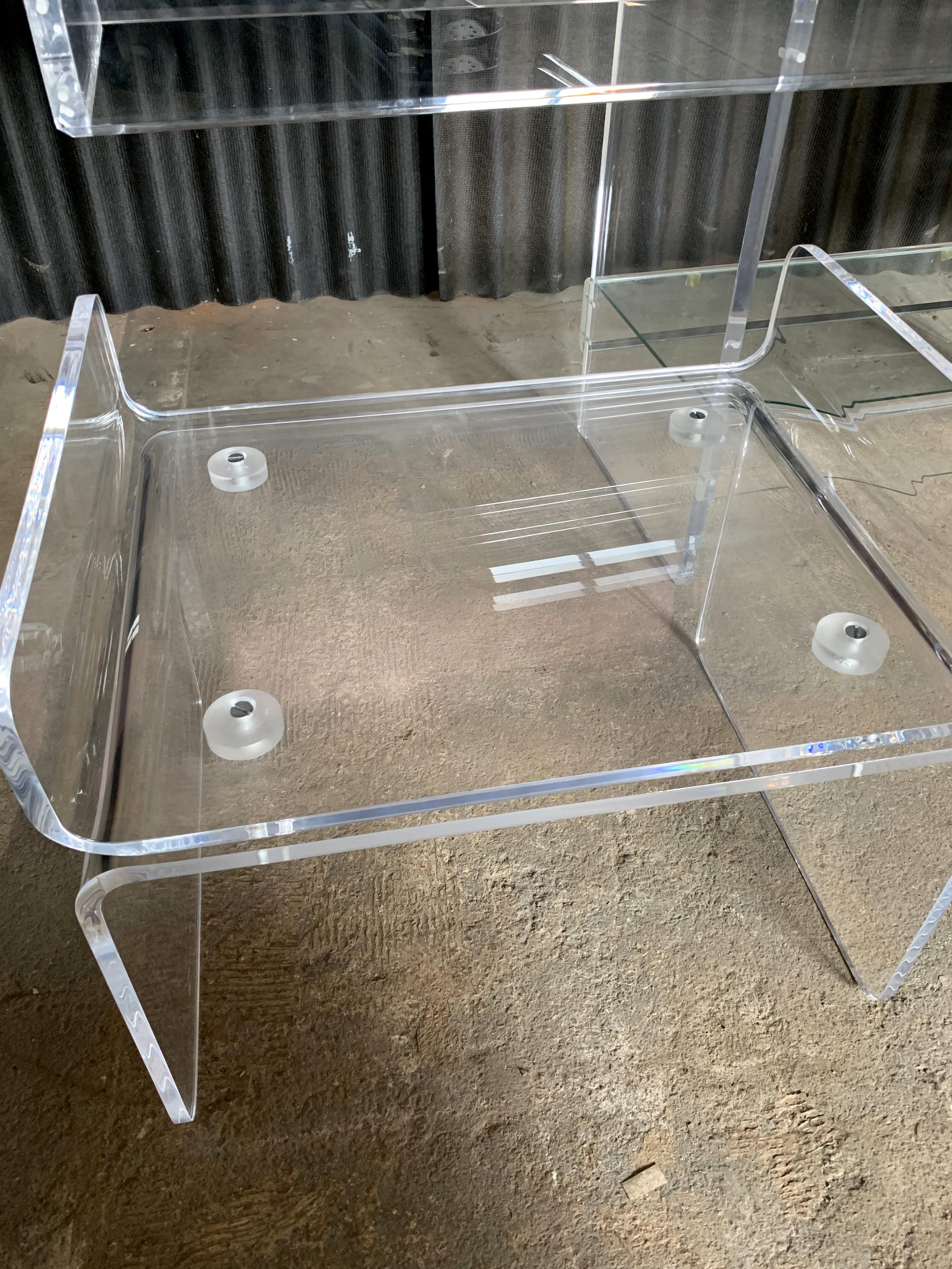 Late 20th Century Charles Hollis Jones Waterfall Style Console Table with Benches