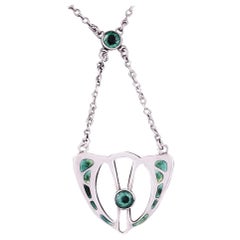 Charles Horner Arts and Crafts Silver and Enamel Pendant Chester 1910