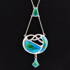 Charles Horner Silver and Enamel Pendant Necklace 1909