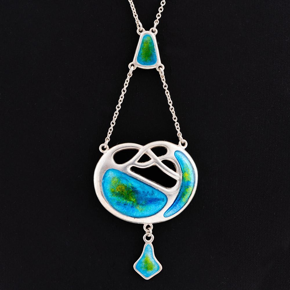 Charles Horner Collar colgante de plata y esmalte 1909 Artes y manualidades en venta
