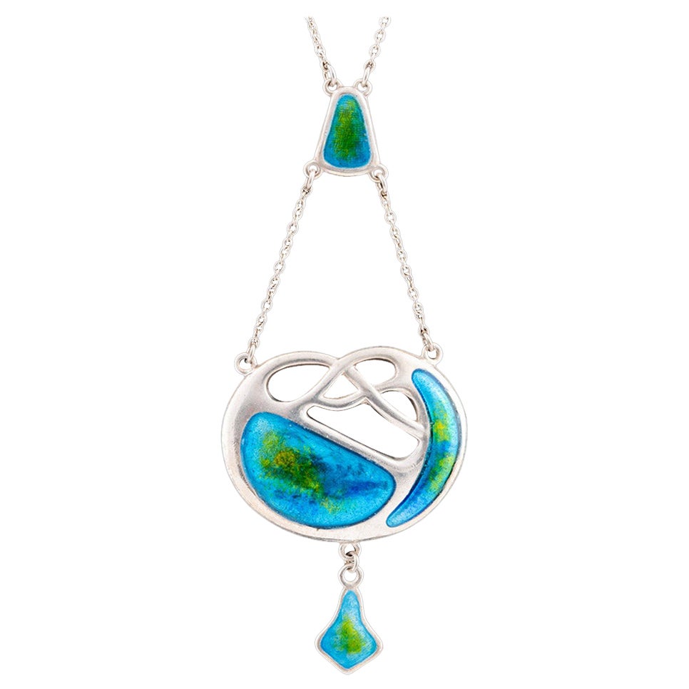 Charles Horner, collier pendentif en argent et émail, 1909