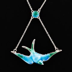 Charles Horner Silver and Enamel Pendant Necklace 1910
