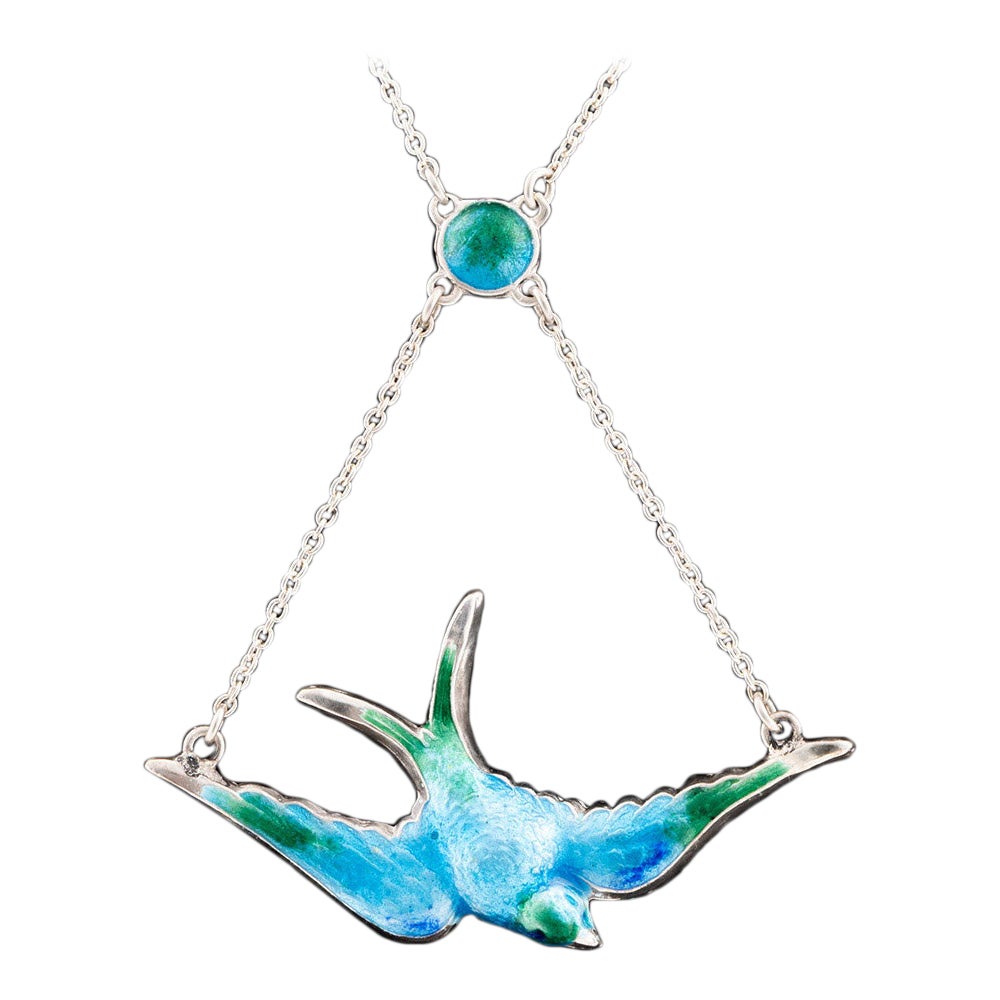 Charles Horner Collana con ciondolo in argento e smalto 1910