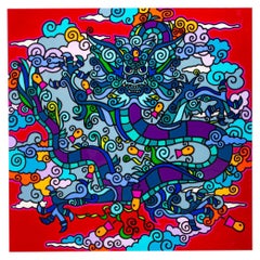 Charles Houska, "Asian Folklore", Acrylic and Resin on Canvas