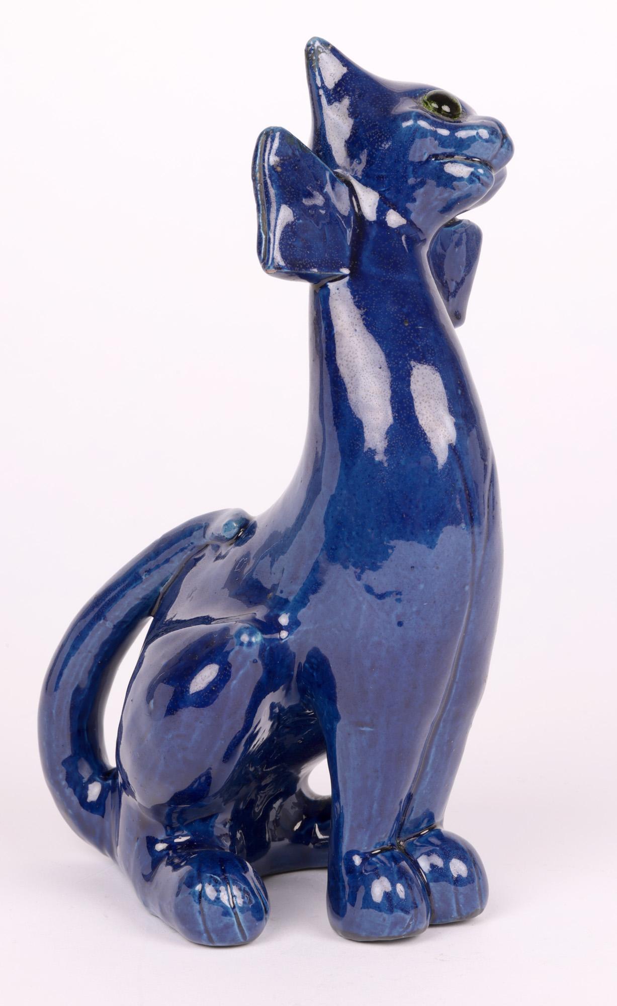 Charles Brannam Figura di gatto sorridente in ceramica grottesca in vendita 6