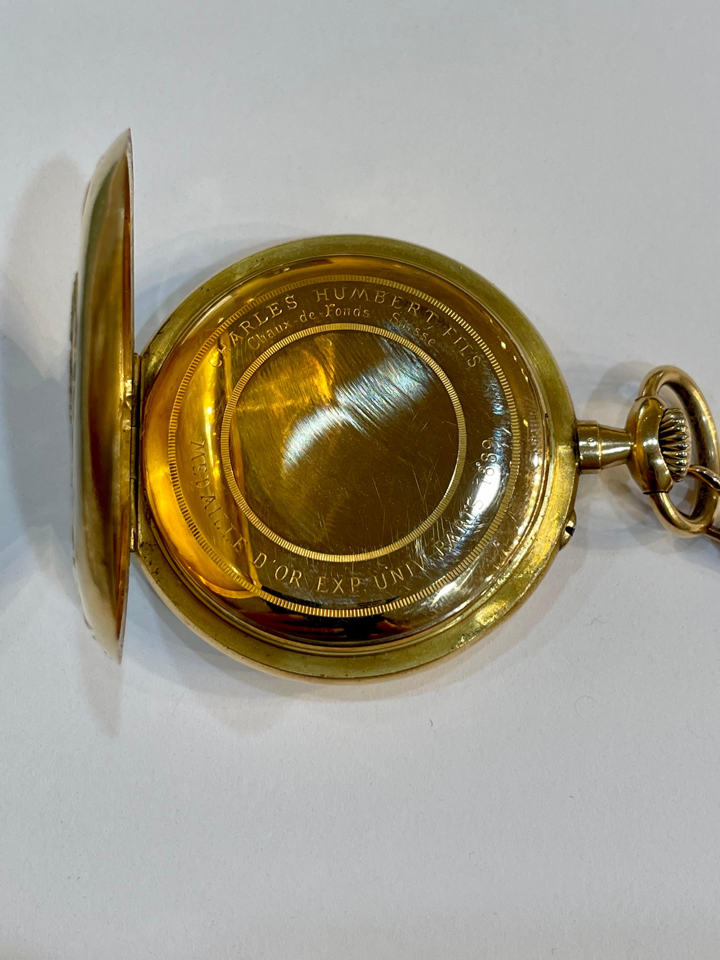 Charles Humbert Fils: 18 Karat Taschenuhr im Zustand „Gut“ im Angebot in Frederick, MD