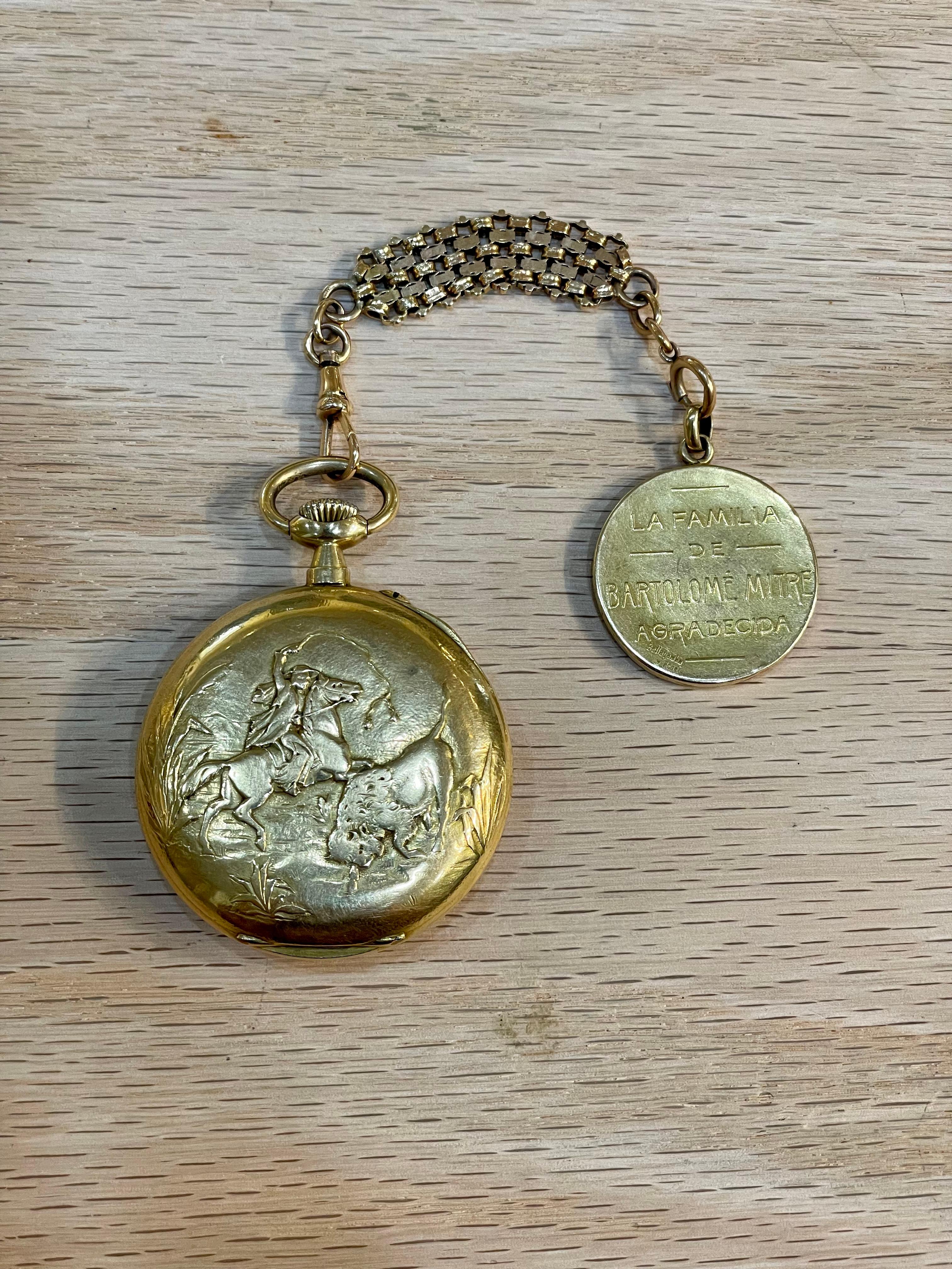 Charles Humbert Fils 18 Karat Pocketwatch In Good Condition For Sale In Frederick, MD