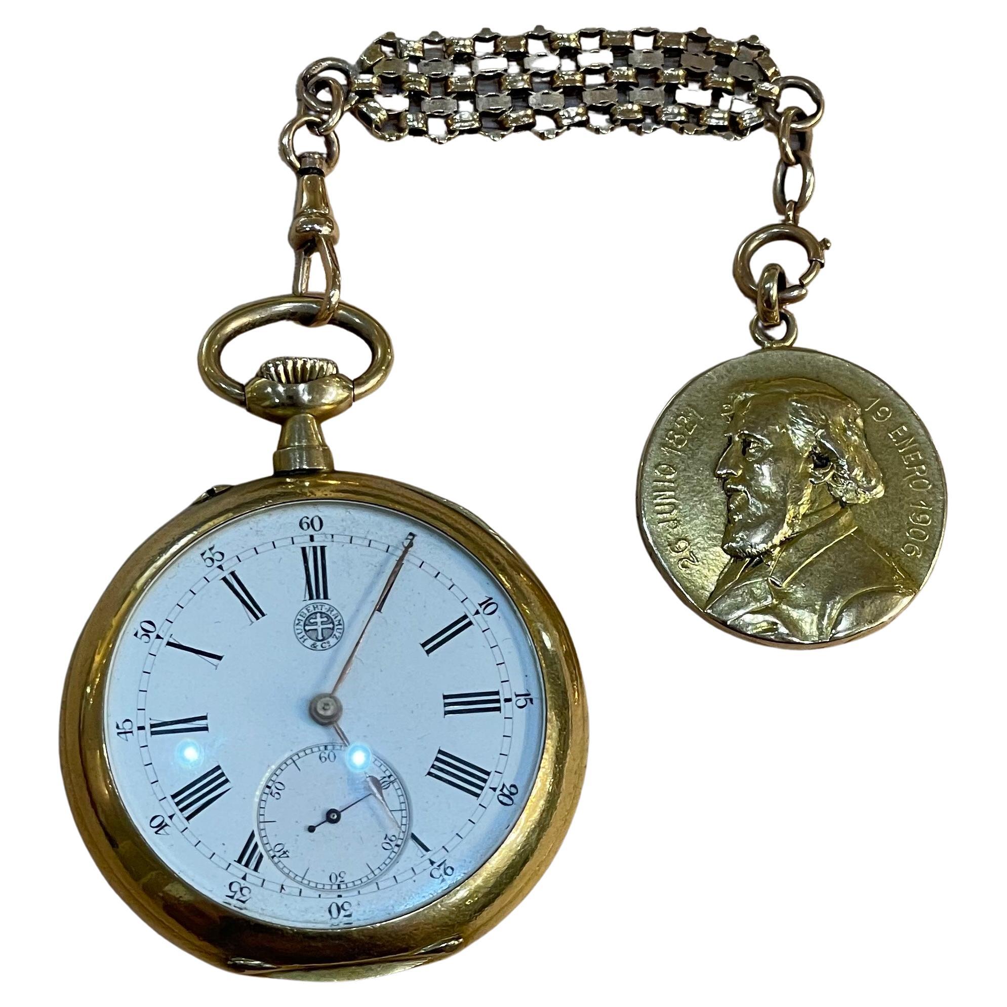 Charles Humbert Fils 18 Karat Pocketwatch For Sale