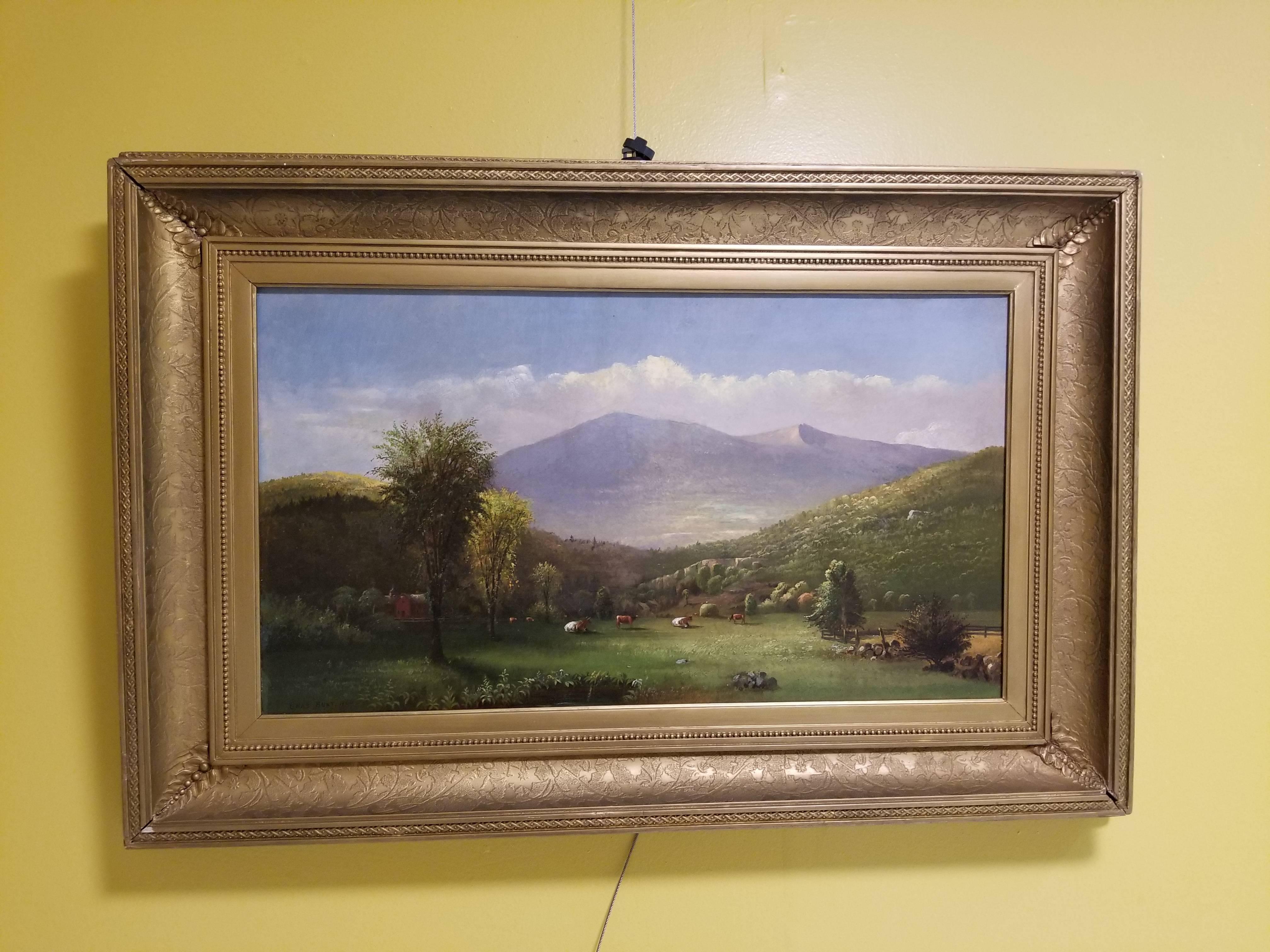 Pasture and Mountainous Landscape - Painting by Charles Hunt