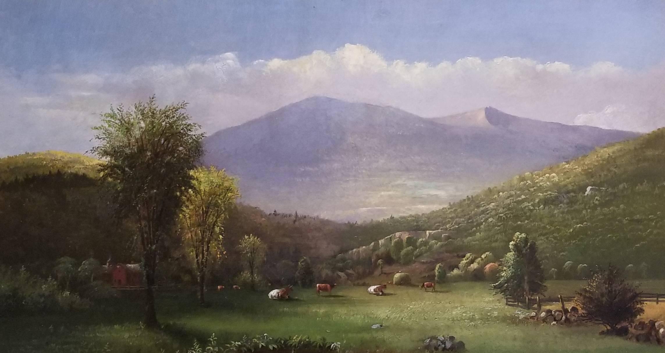 Charles Hunt Landscape Painting - Pasture and Mountainous Landscape