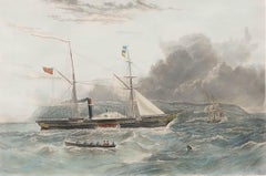 Charles Hunt After Knell - Framed Late 19th Century Engraving, H.M.S. Geyser