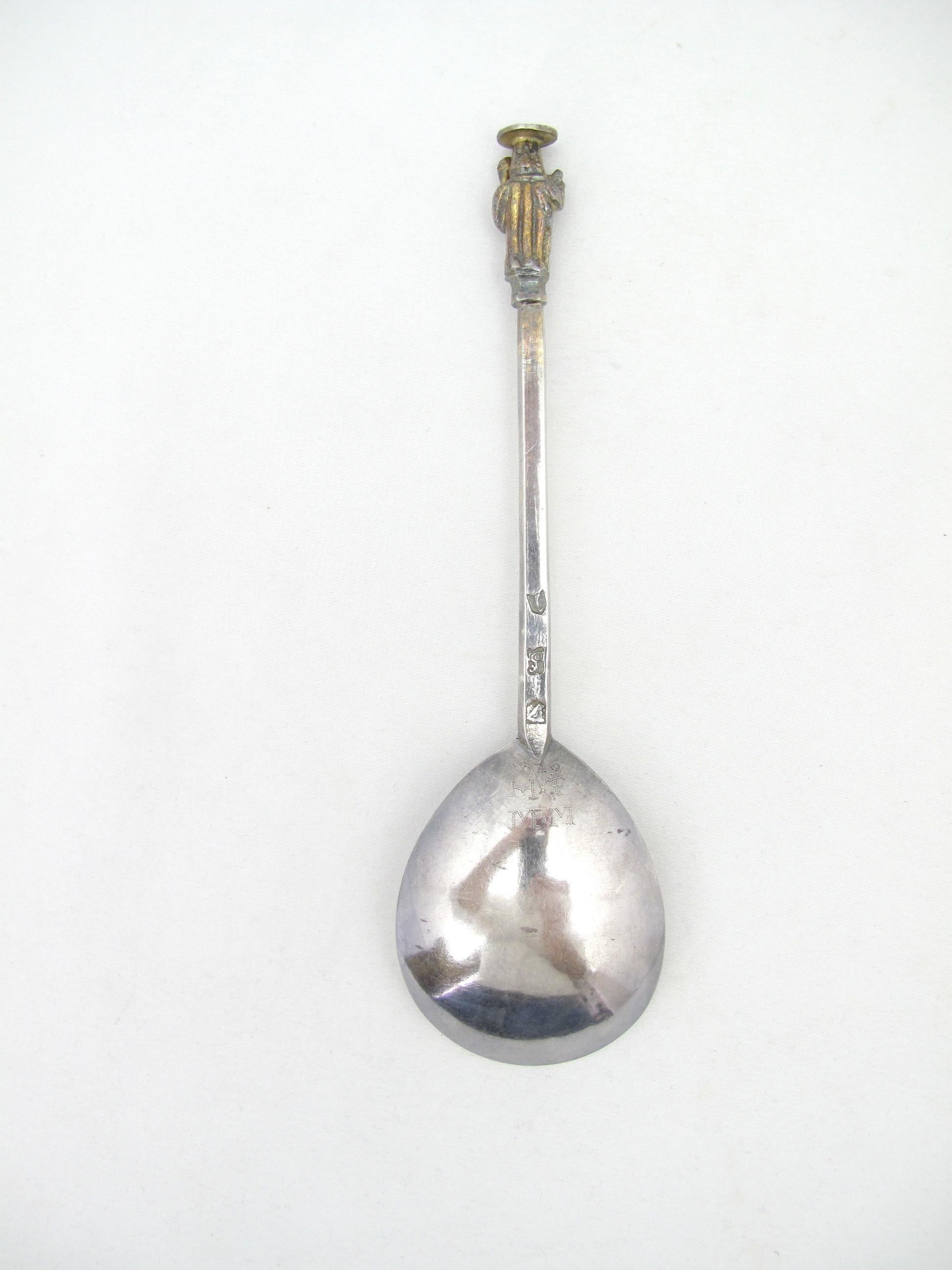 Charles I Parcel-Gilt Silver Apostle Spoon, 1628, The Master Christ For Sale 1