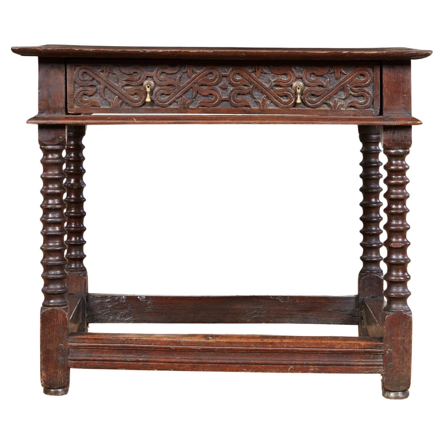 Table d'appoint en Oak d'époque Charles I+I