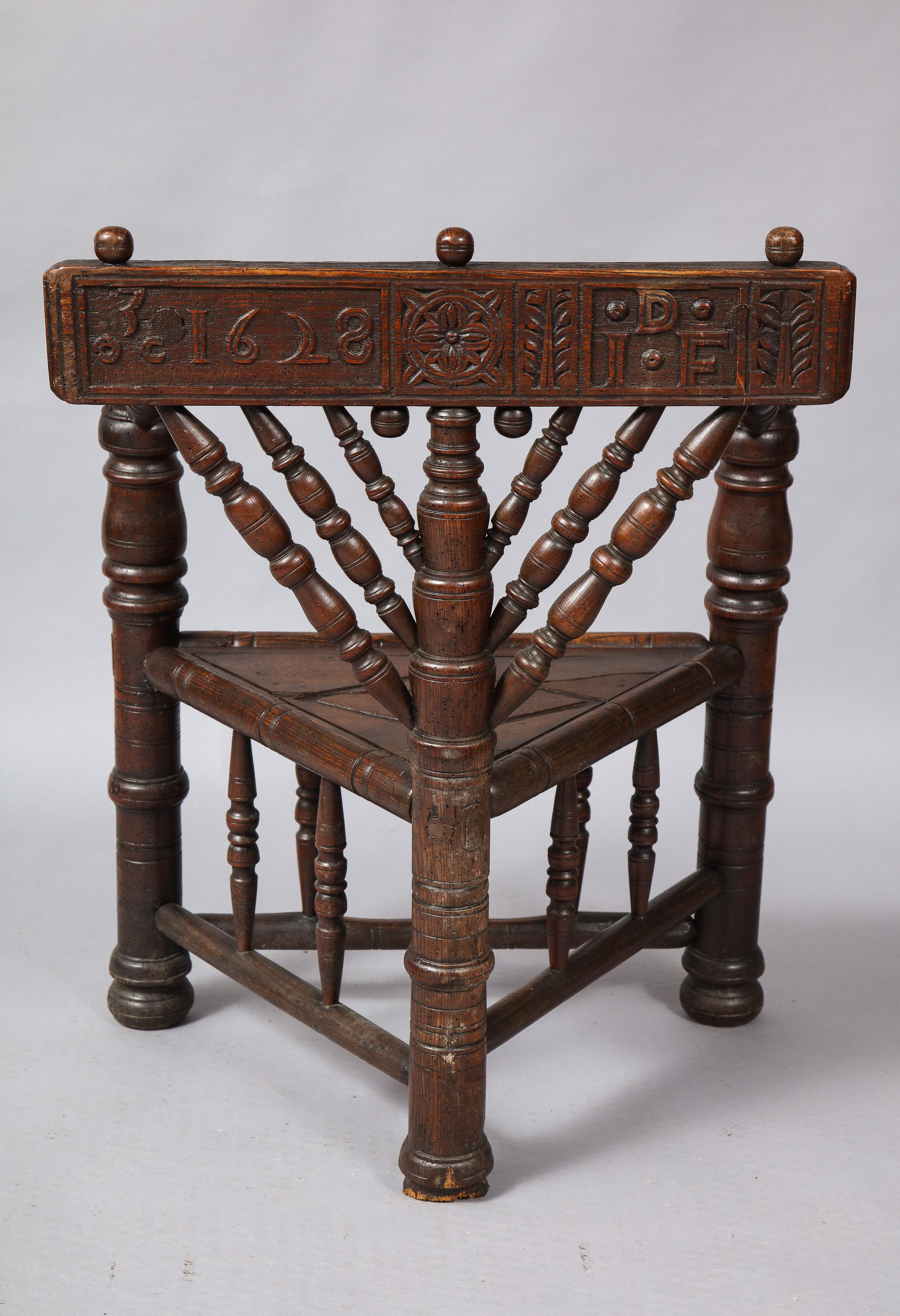 Charles I Three-Legged Turner's Chair For Sale 3