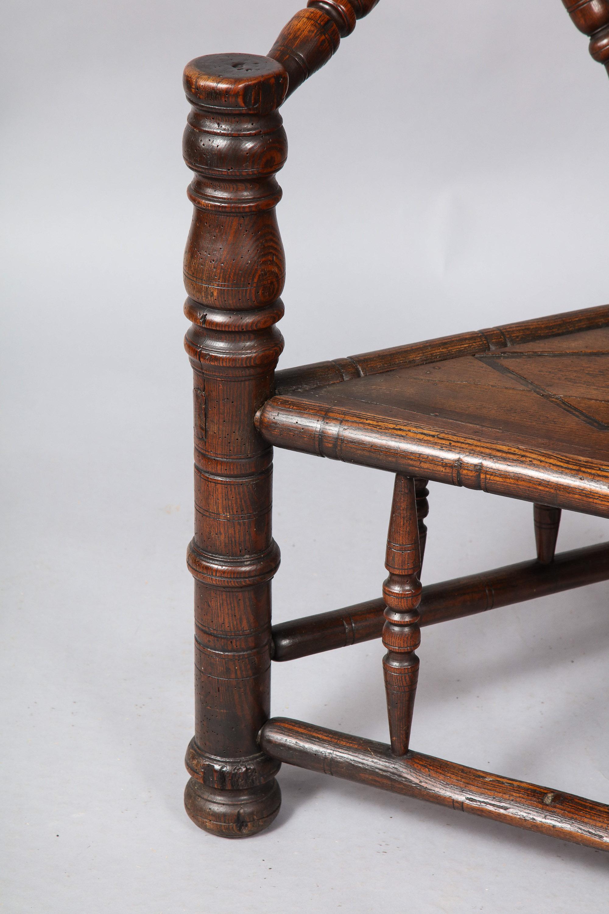 17th Century Charles I Three-Legged Turner's Chair For Sale