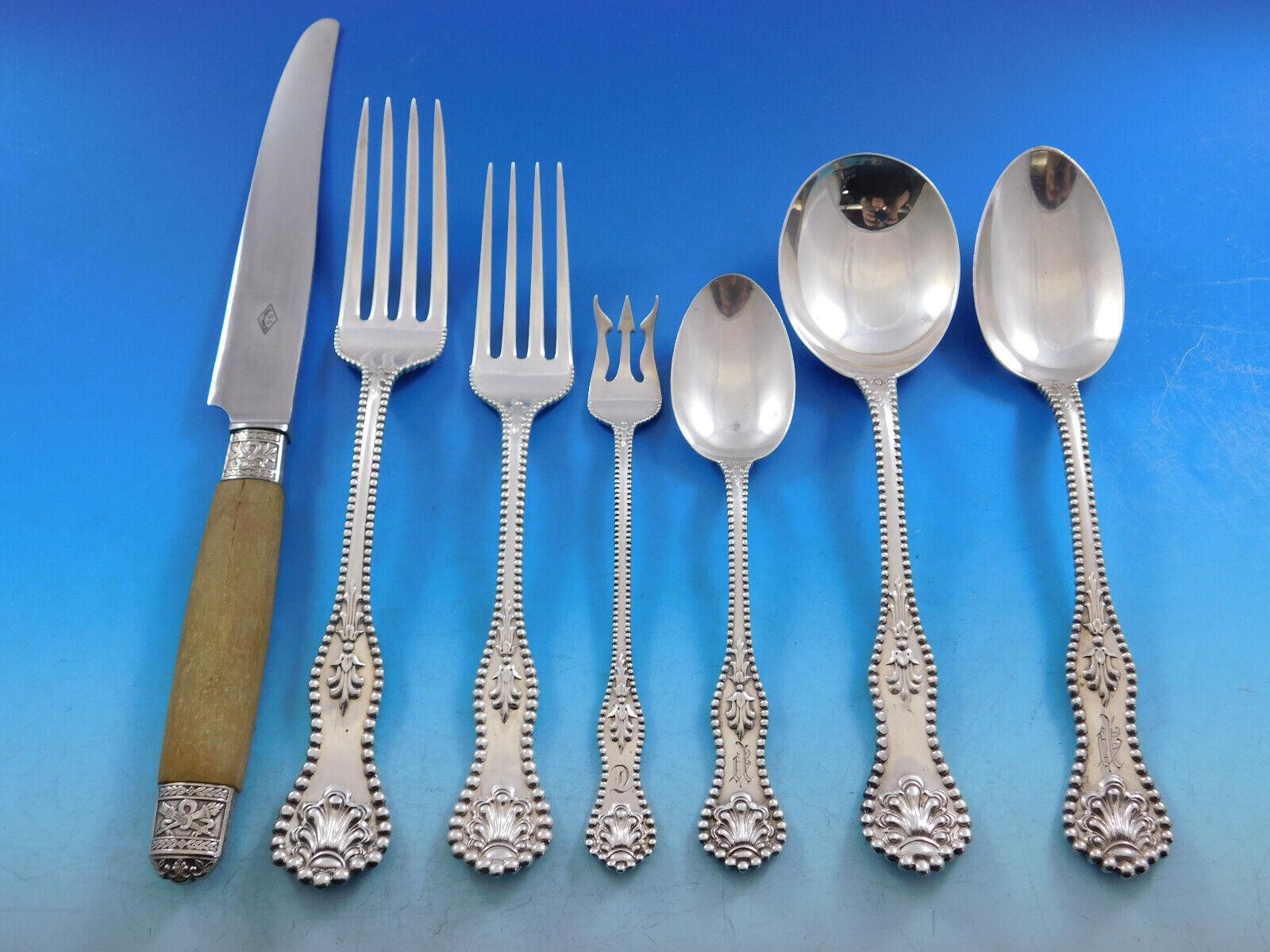 Charles II by Dominick & Haff Sterling Silver Flatware Set Service 56 Pc Dinner For Sale 3