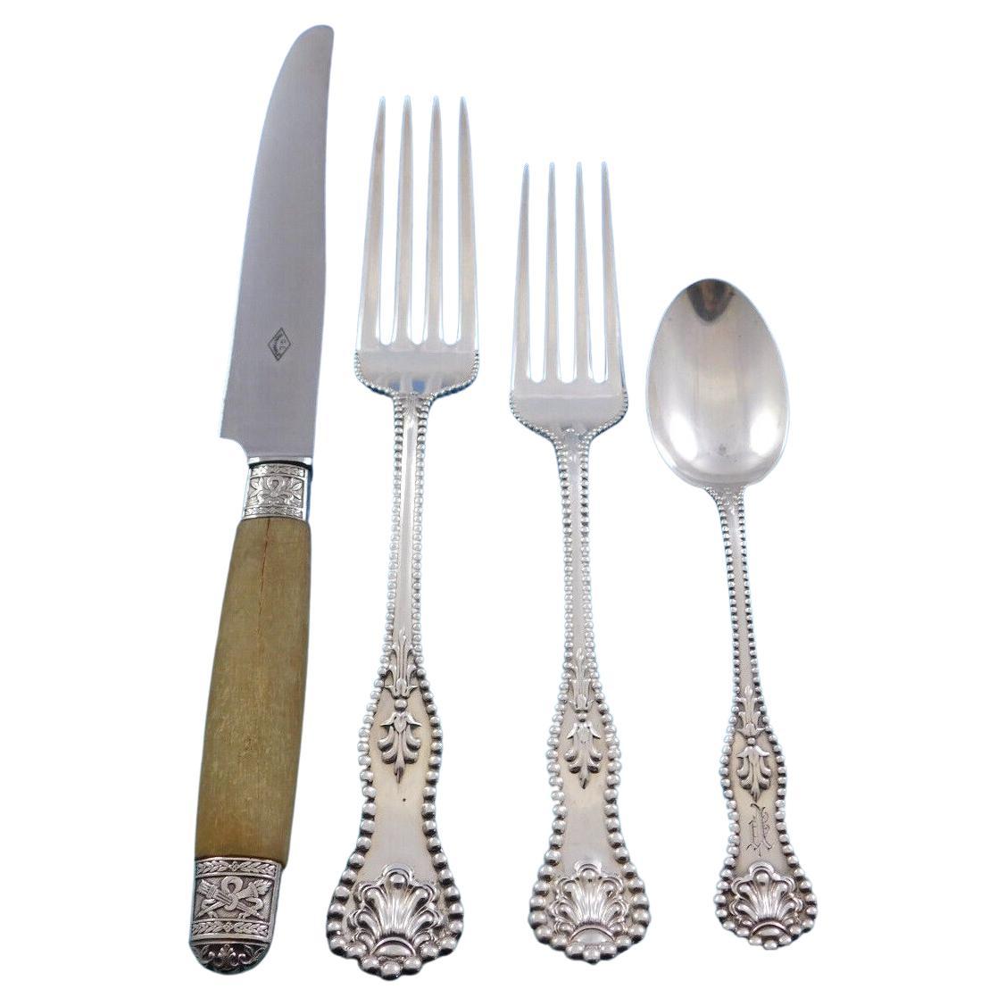 Charles II by Dominick & Haff Sterling Silver Flatware Set Service 56 Pc Dinner For Sale