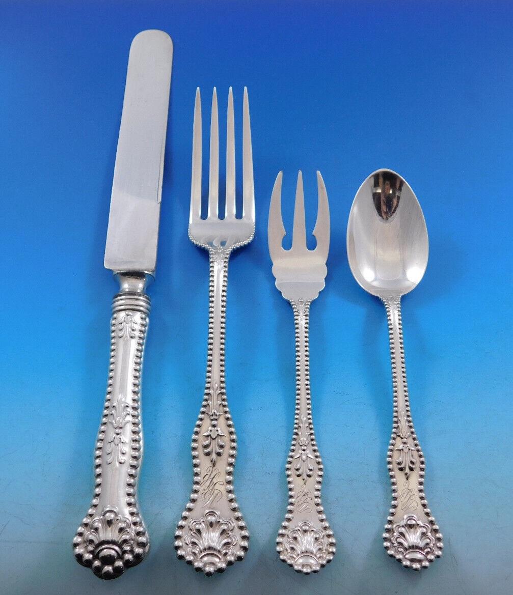 Charles II by Dominick & Haff Sterling Silver Flatware Set Service 77 Pc Dinner For Sale 2