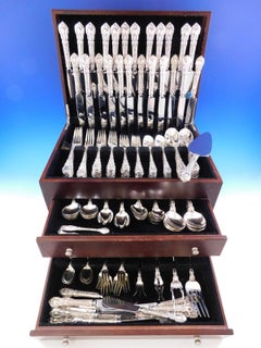 Charles II by Lunt Sterling Silver Flatware Set for 12 Service 174 Pieces Dinner