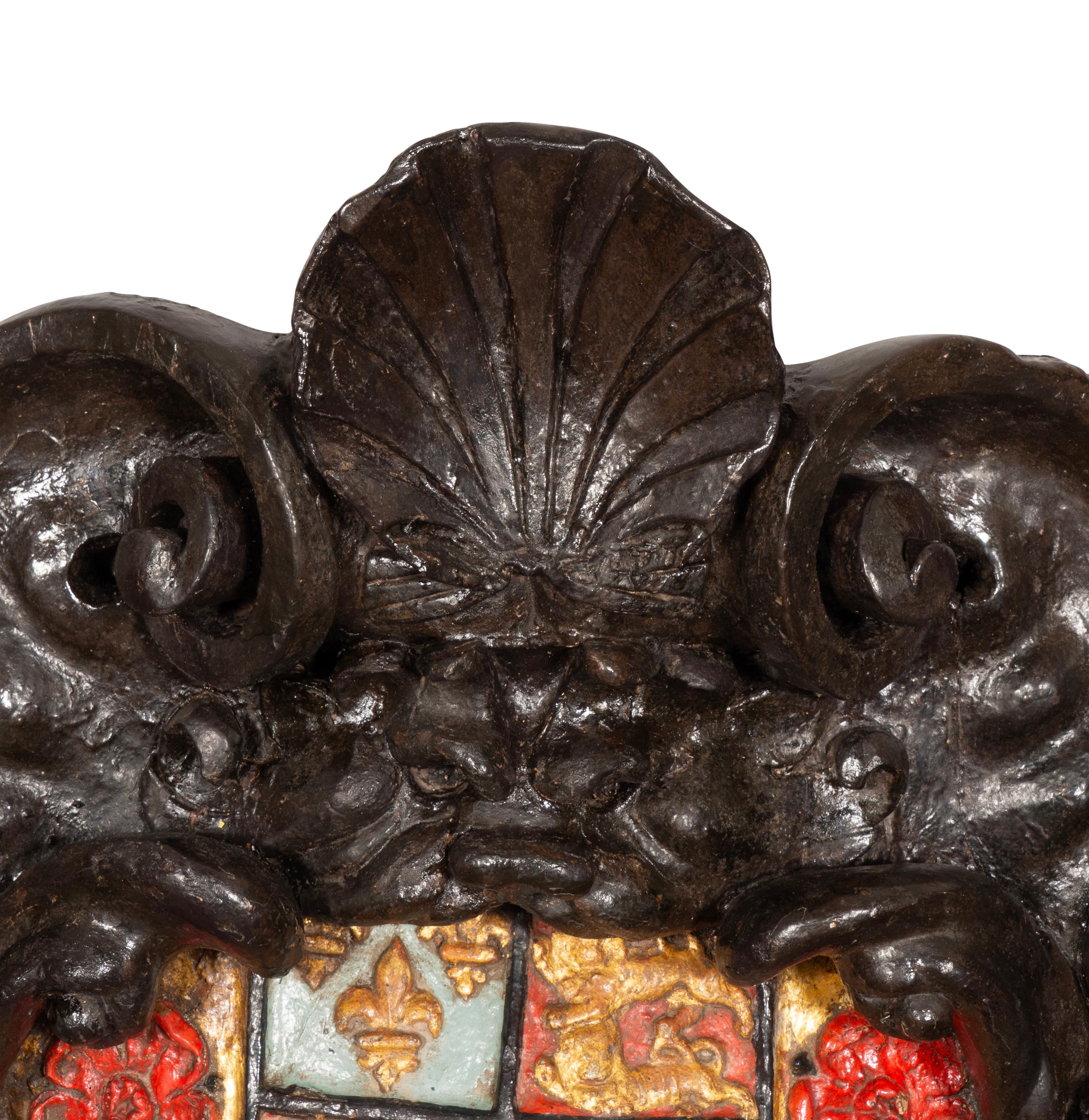 Wood Charles II Carved Crest Of The Arms Of Westminster School For Sale
