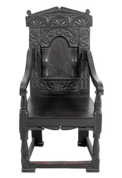 Fauteuil en chêne sculpté Charles II
