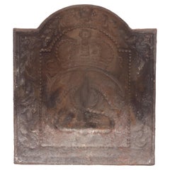 Plaque de cheminée en fonte Charles II