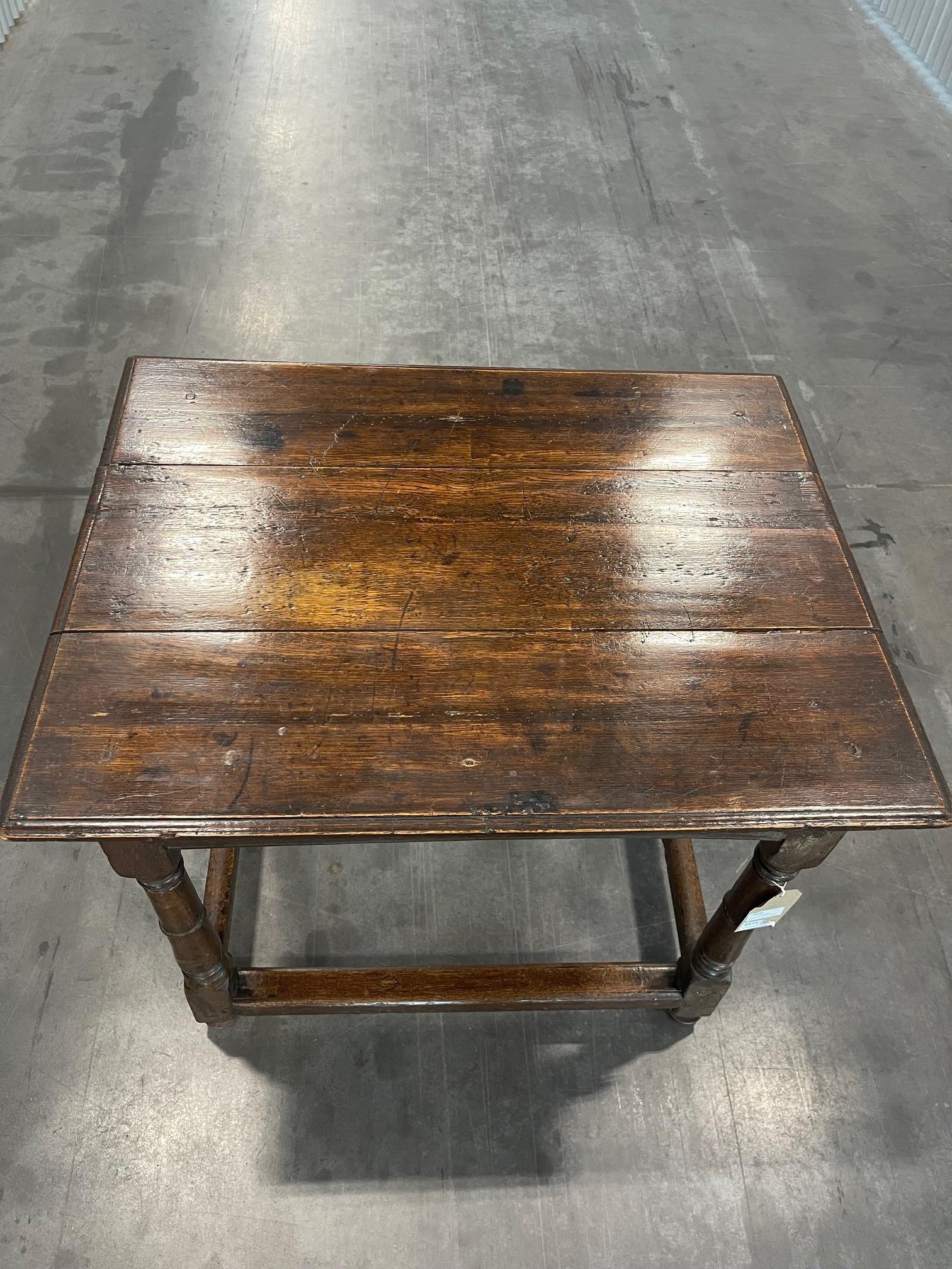 English Charles II Country Oak Stretcher Table Circa 1680 For Sale