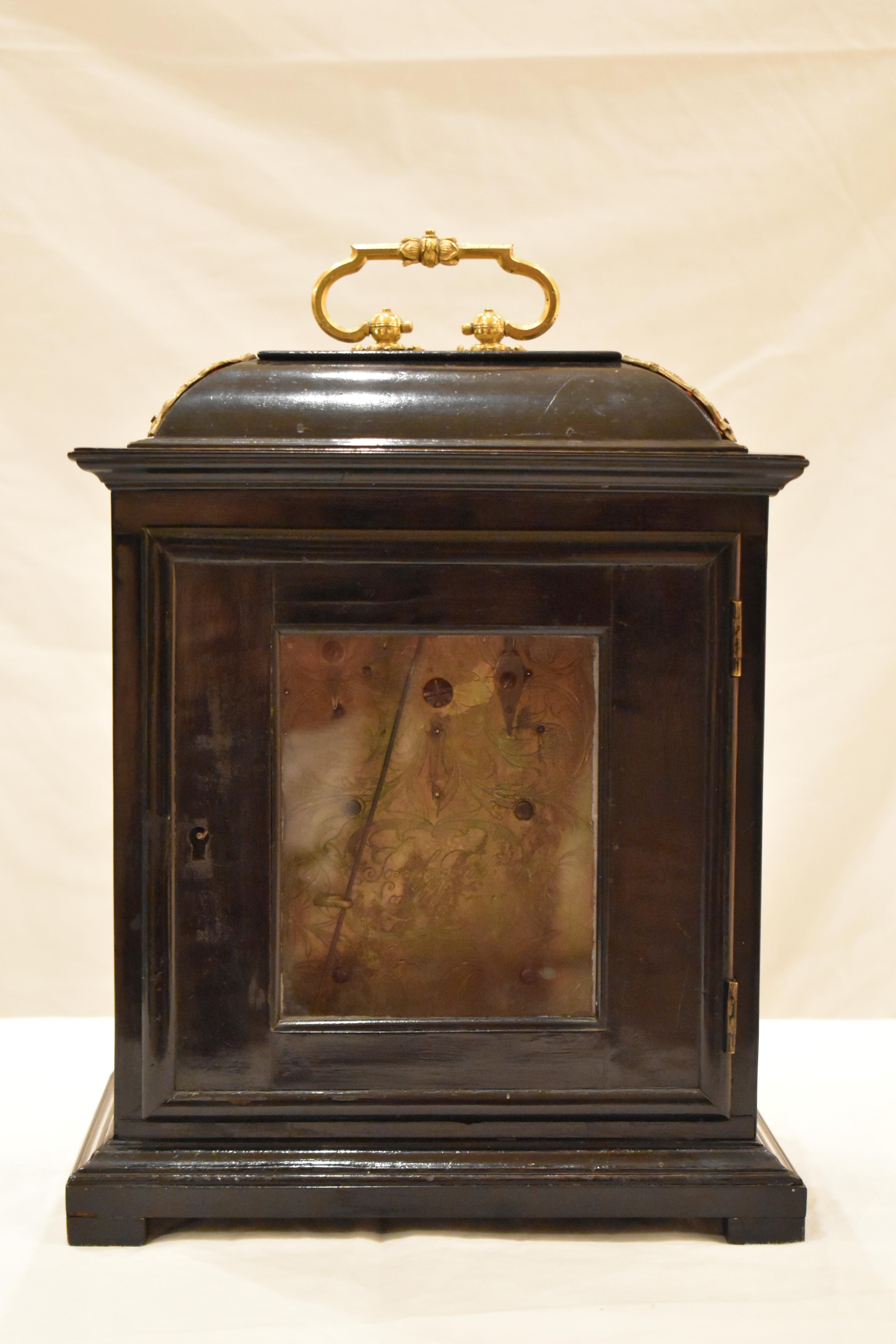 18th Century and Earlier Charles II Ebony Bracket Clock by Joseph Knibb London, circa 1675—1685 For Sale