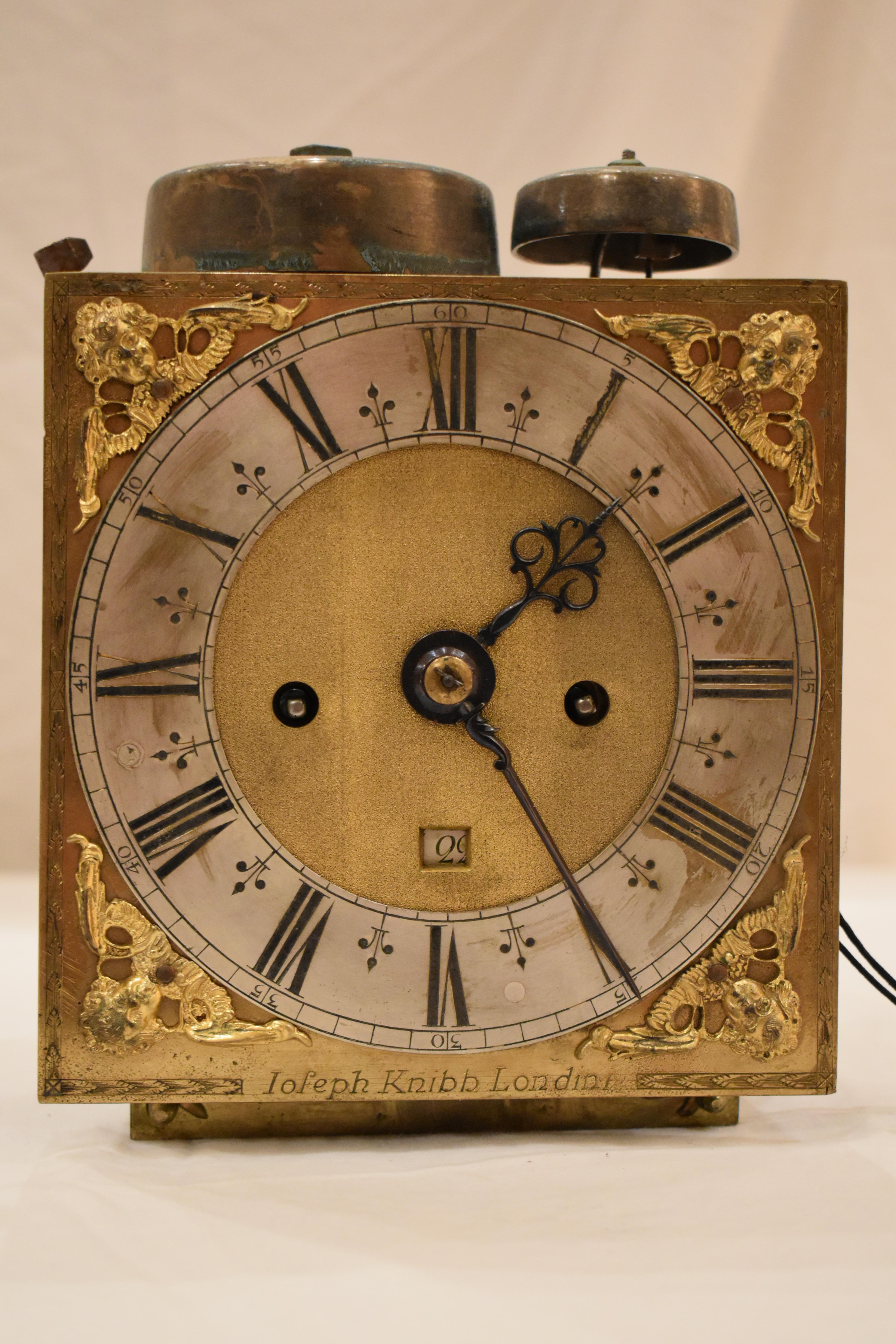 Charles II Ebony Bracket Clock by Joseph Knibb London, circa 1675—1685 For Sale 2