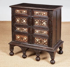 Charles II Inlaid Oak Chest on Frame