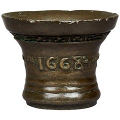 Antique Charles II Lead Bronze Mortar, by ‘Anthony Bartlet’, Whitechapel, London