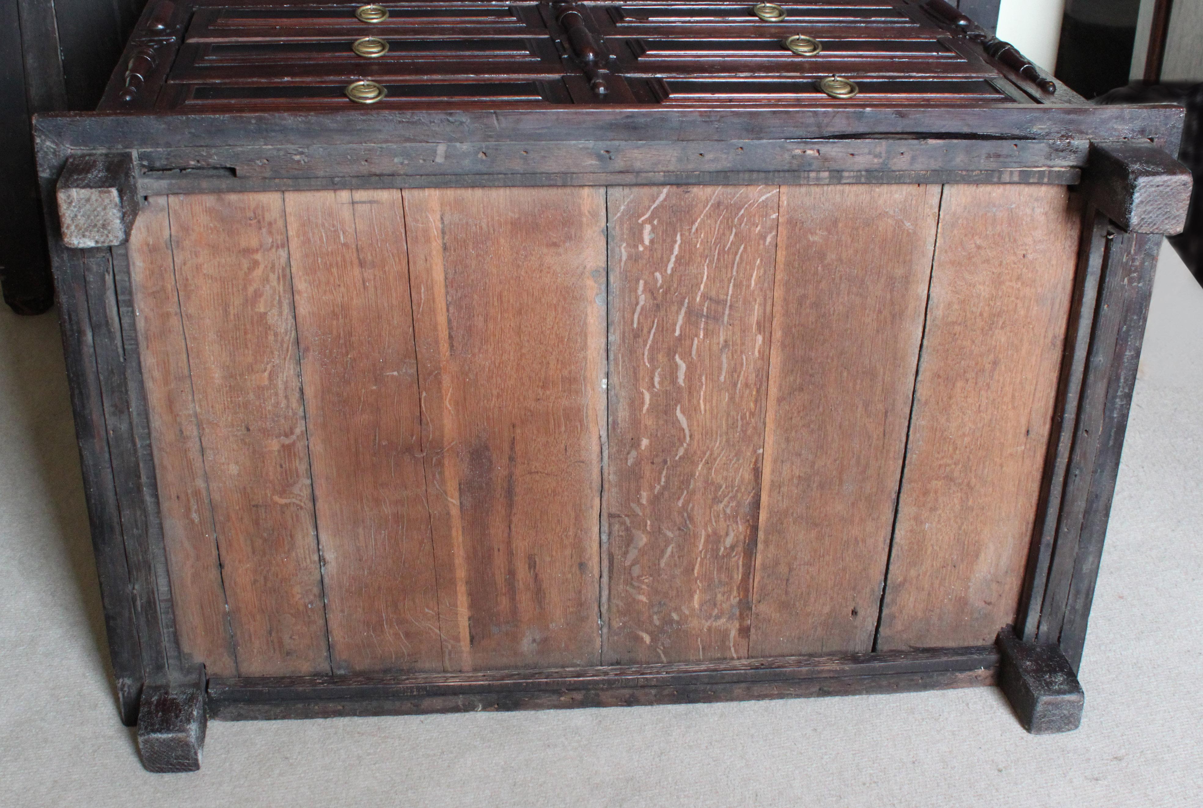 Charles II Moulded Front Oak Chest of Drawers For Sale 5