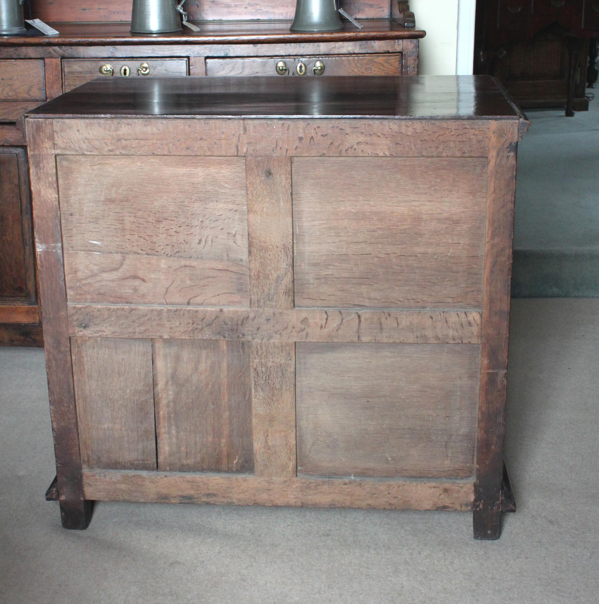 Charles II Moulded Front Oak Chest of Drawers For Sale 4