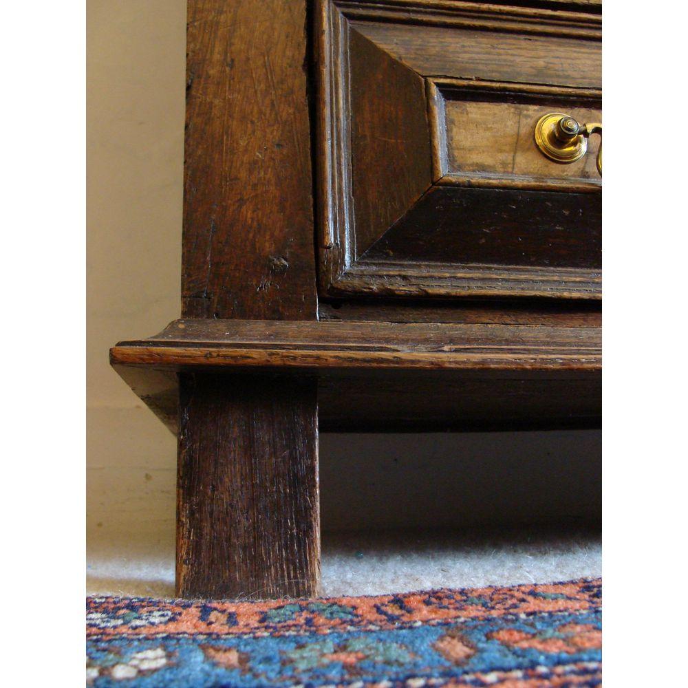 Charles II Oak and Walnut Chest of Drawers For Sale 2