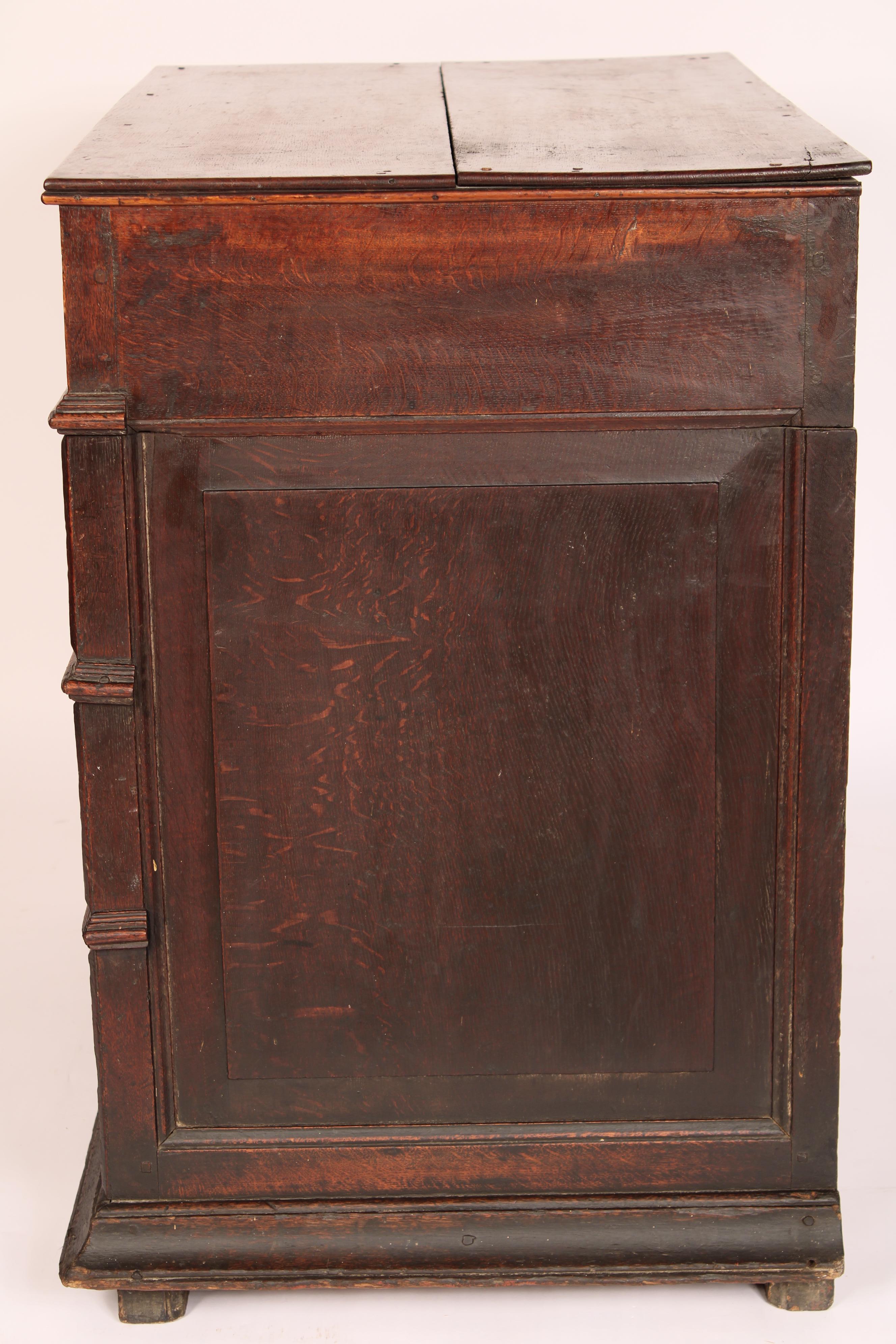 18th Century and Earlier Charles II Oak Chest of Drawers For Sale